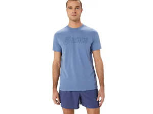 Shirts met korte mouwen | Bovenkleding>ASICS LOGO SS TEE Denim Blue/Thunder Blue