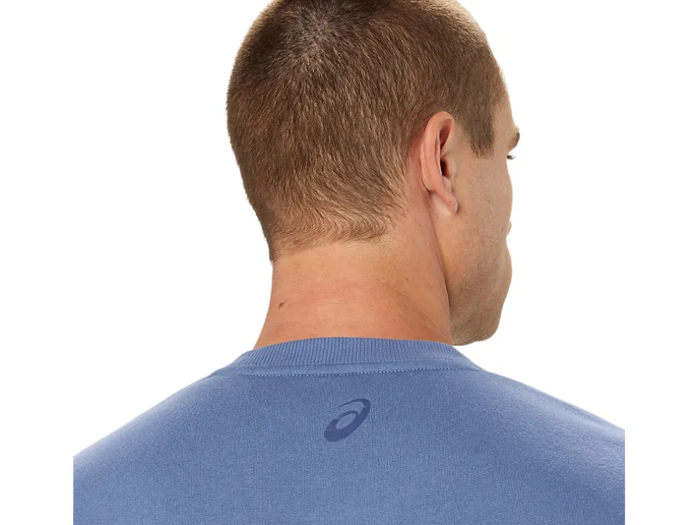 Hoodies en sweatshirts | Shirts met lange mouwen>ASICS SWEATSHIRT Denim Blue/Thunder Blue