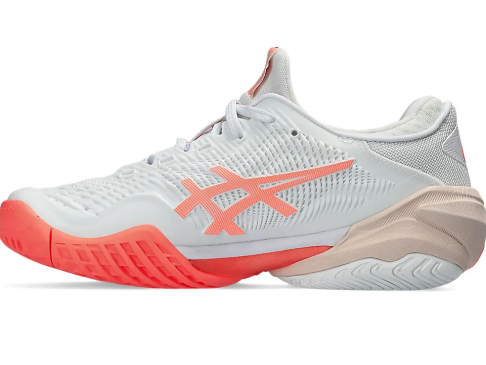 COURT FF™ | Tennisschoenen>ASICS COURT FF 3 White/Sun Coral