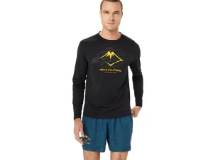 Kleding | Trail running>ASICS FUJITRAIL LOGO LS TOP Performance Black/Carbon/ Fellow Yellow
