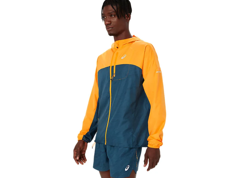 Trail running | Kleding>ASICS FUJITRAIL PACKABLE JACKET Fellow Yellow/Magnetic Blue