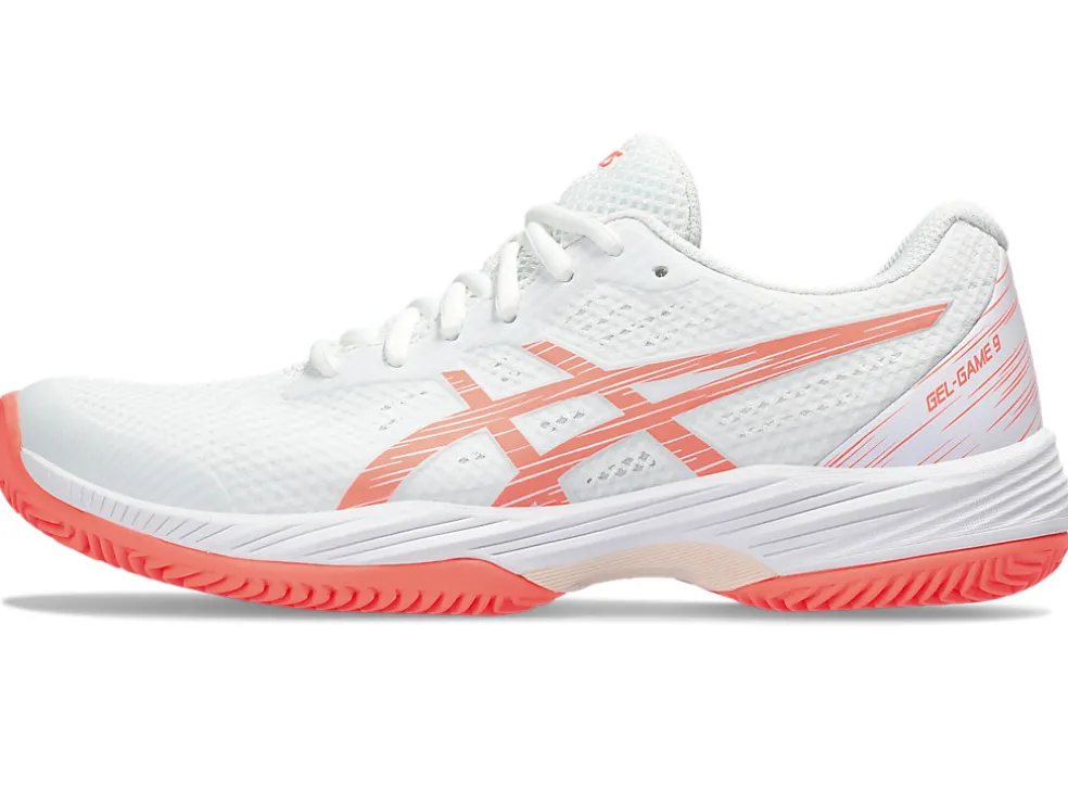 Tennisschoenen | Tennis>ASICS GEL-GAME 9 CLAY/OC White/Sun Coral