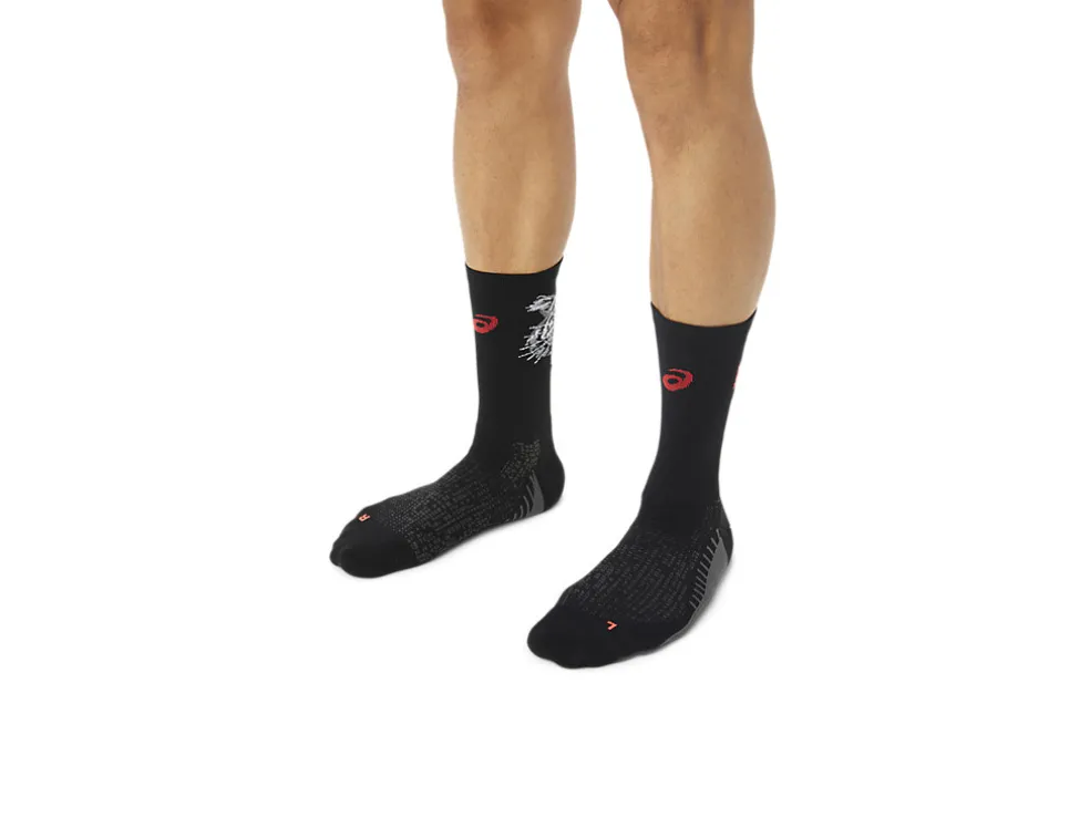 Hardlopen | Sokken>ASICS PERFORMANCE RUN SOCK CREW Performance Black/Sunrise Red