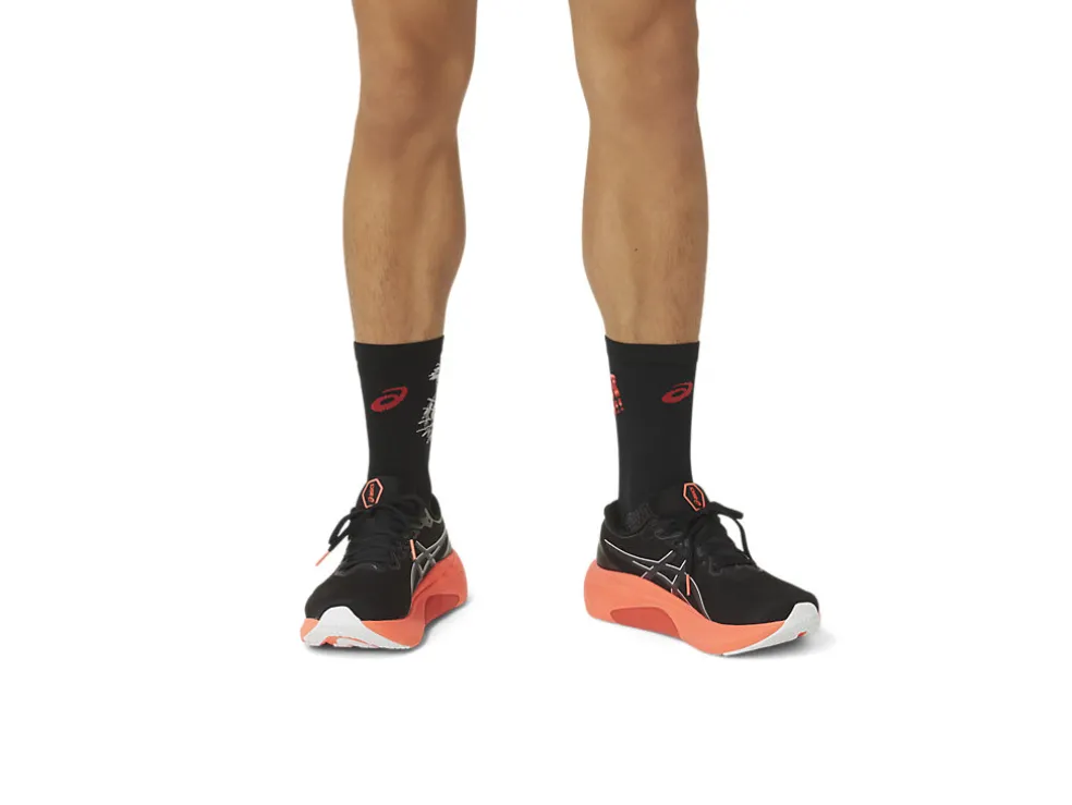 Hardlopen | Sokken>ASICS PERFORMANCE RUN SOCK CREW Performance Black/Sunrise Red