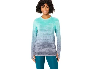 Kleding | Hardlopen>ASICS SEAMLESS LS TOP Aurora Green/Blue Expanse