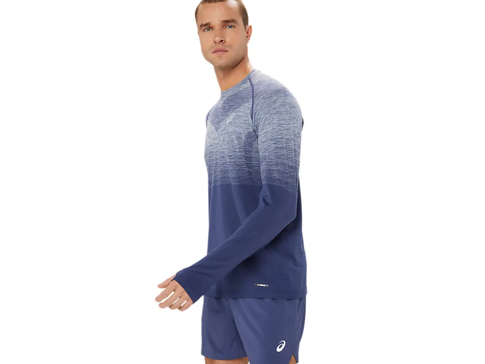 Kleding | Hardlopen>ASICS SEAMLESS LS TOP Thunder Blue/Denim Blue